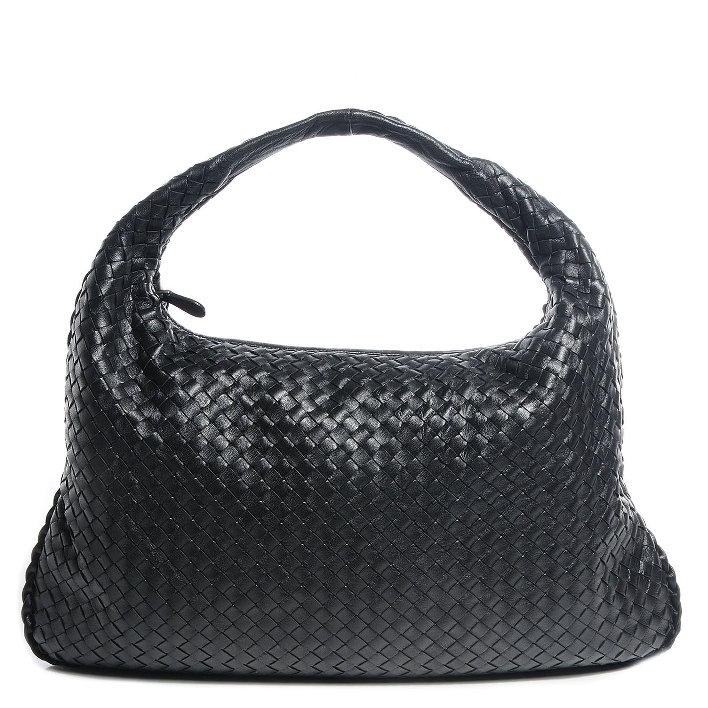 Nappa Intrecciato Large Veneta Hobo Nero Black
