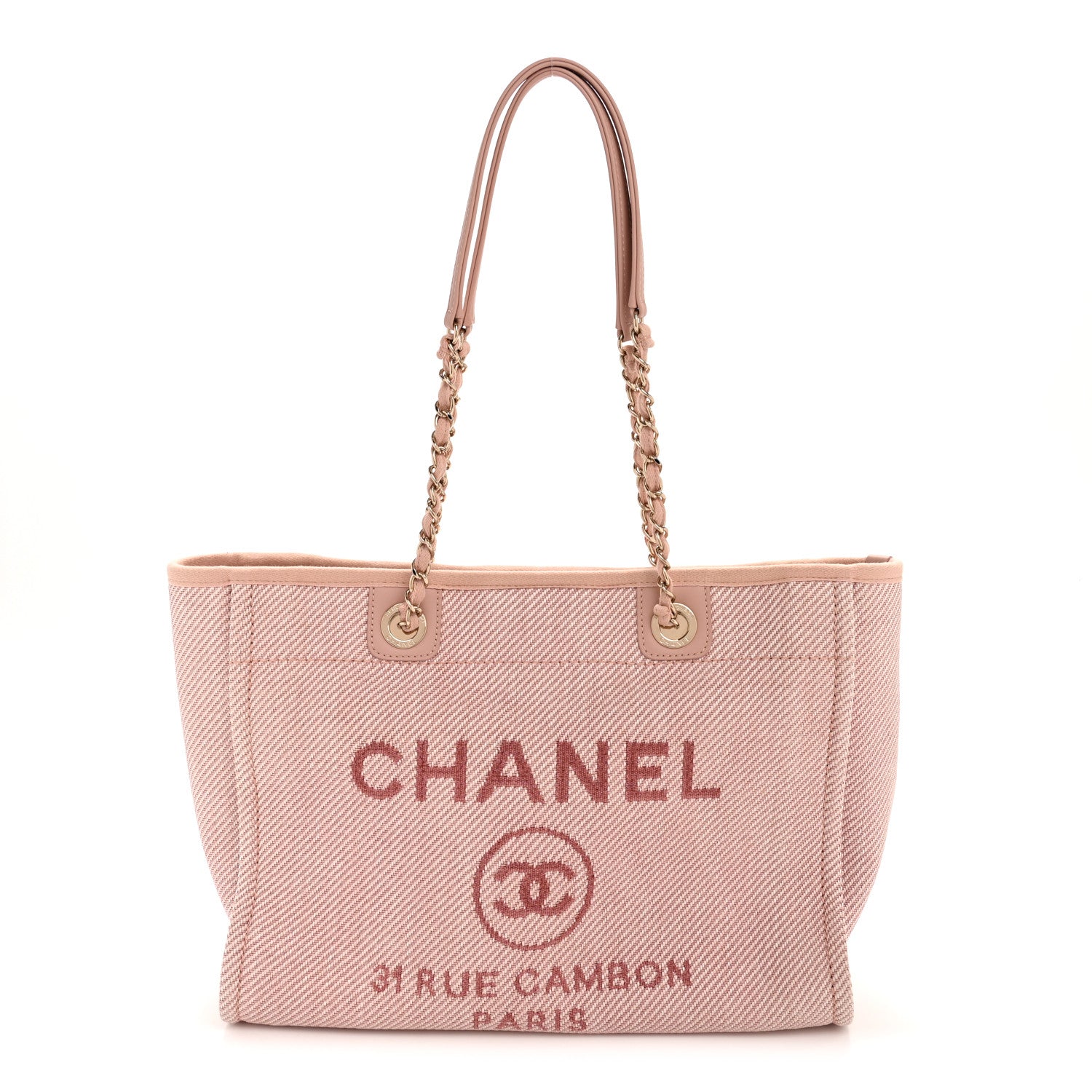 Chanel Mixed Fibers Calfskin Small Deauville Tote Rose Pink 1 of 12