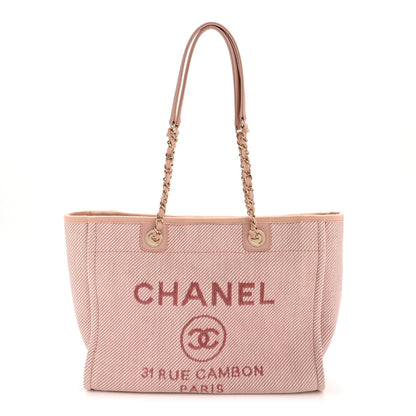 Chanel Mixed Fibers Calfskin Small Deauville Tote Rose Pink 1 of 12