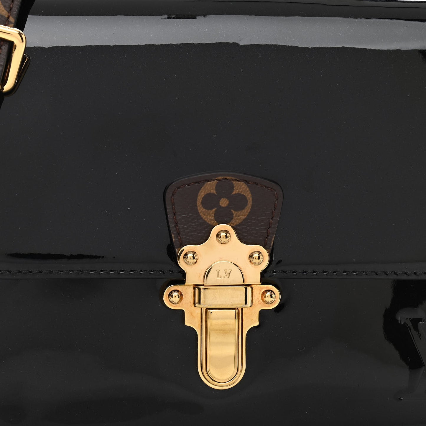 Patent Calfskin Monogram Cherrywood BB Black