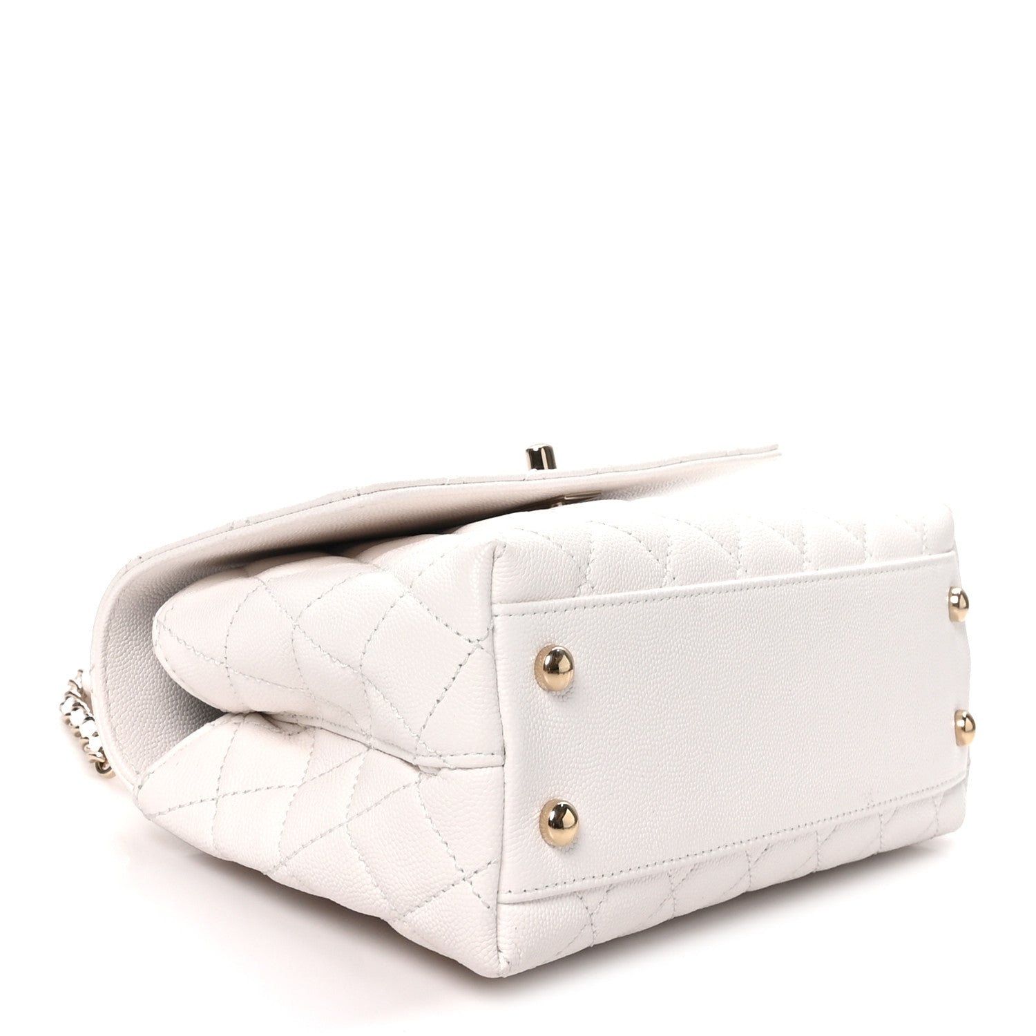Chanel Caviar Quilted Mini Coco Handle Flap White 3 of 9