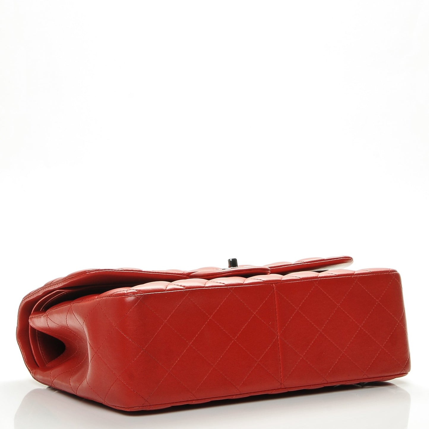 Lambskin Quilted Jumbo Double Flap Red