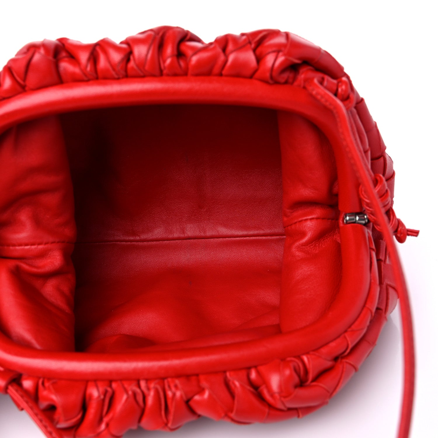 Bottega Veneta Nappa Intrecciato The Mini Pouch Bright Red 5 of 12