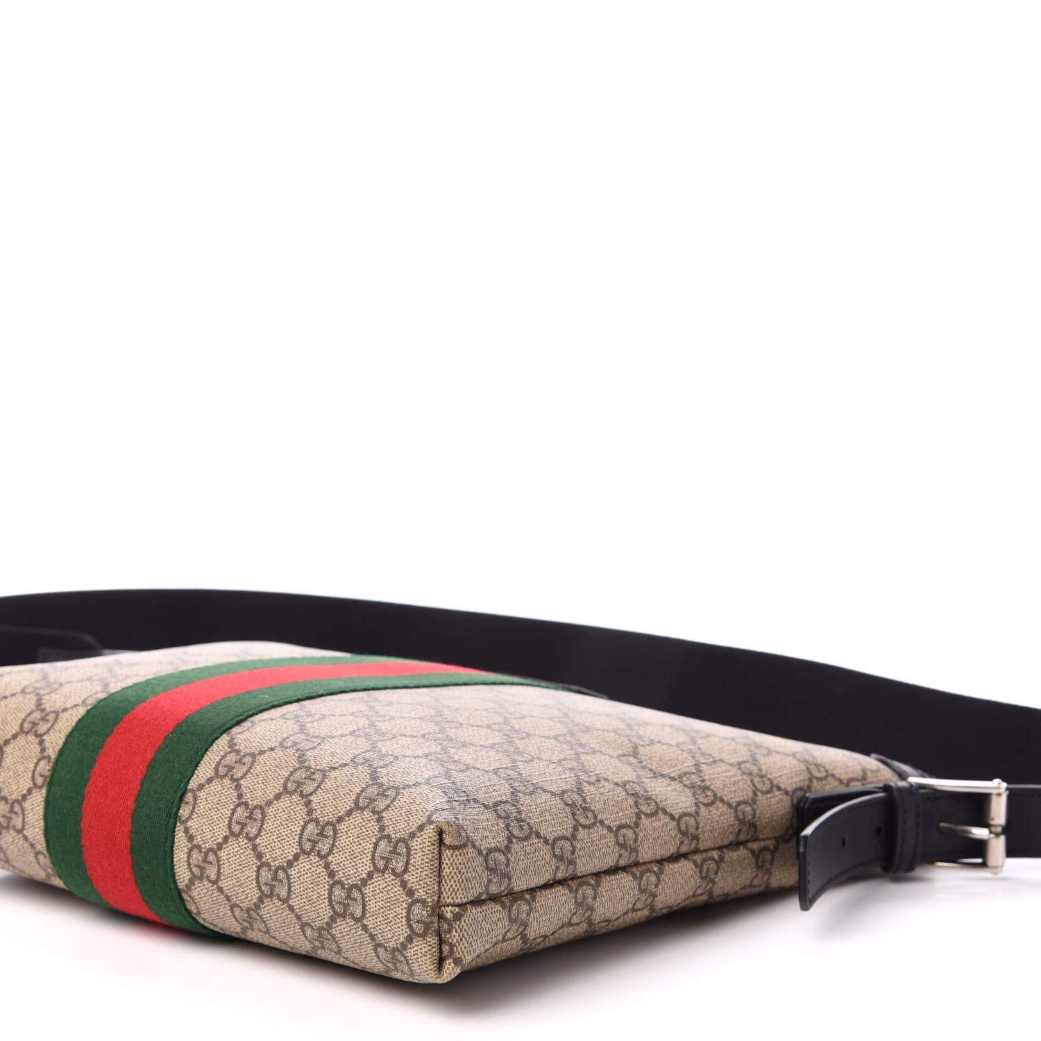 Gucci GG Supreme Monogram Web Messenger Bag Black 10 of 11
