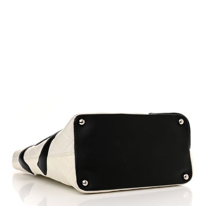Chanel Calfskin Quilted Medium Cambon Tote White Black 4 of 16