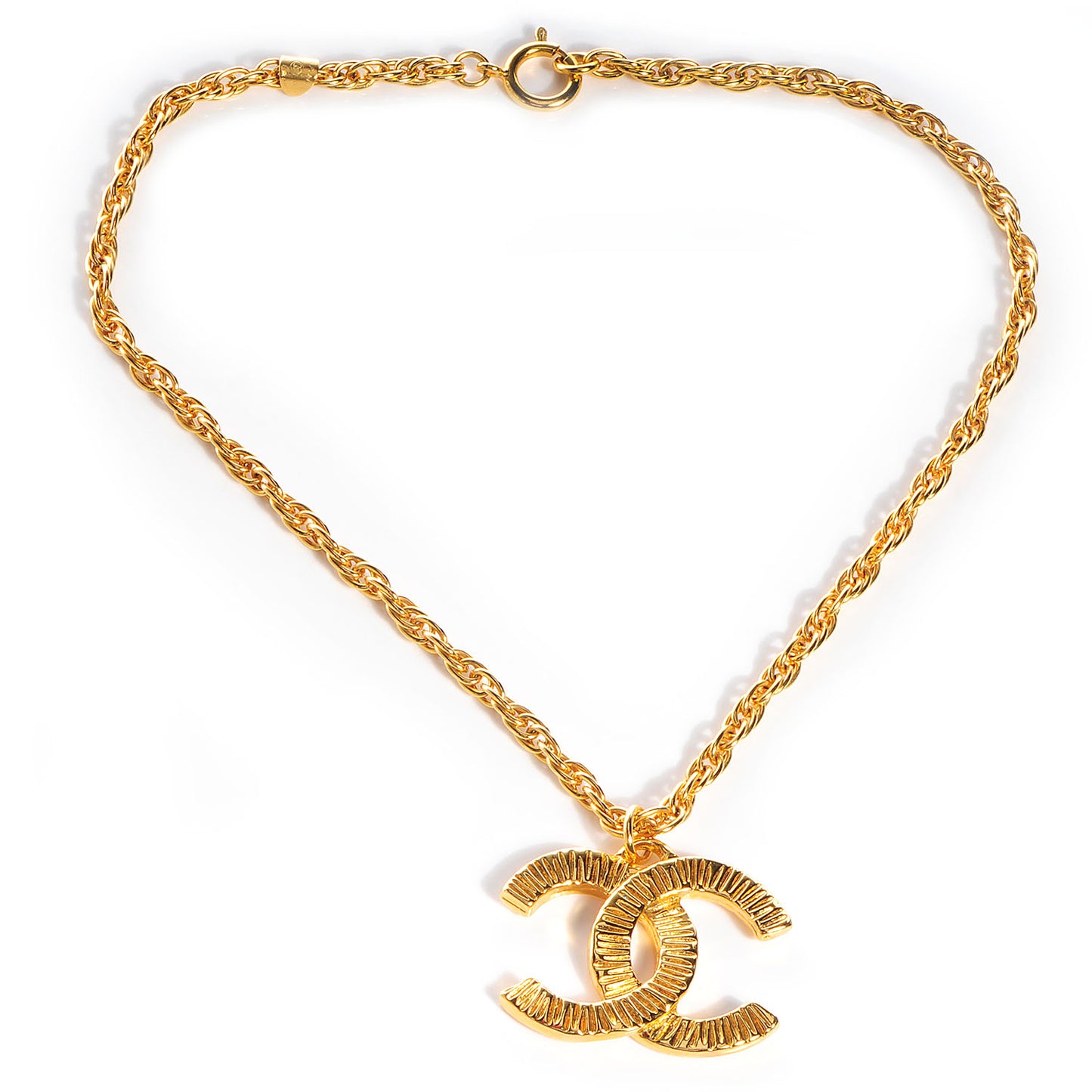 CC Chain Pendant Necklace Gold
