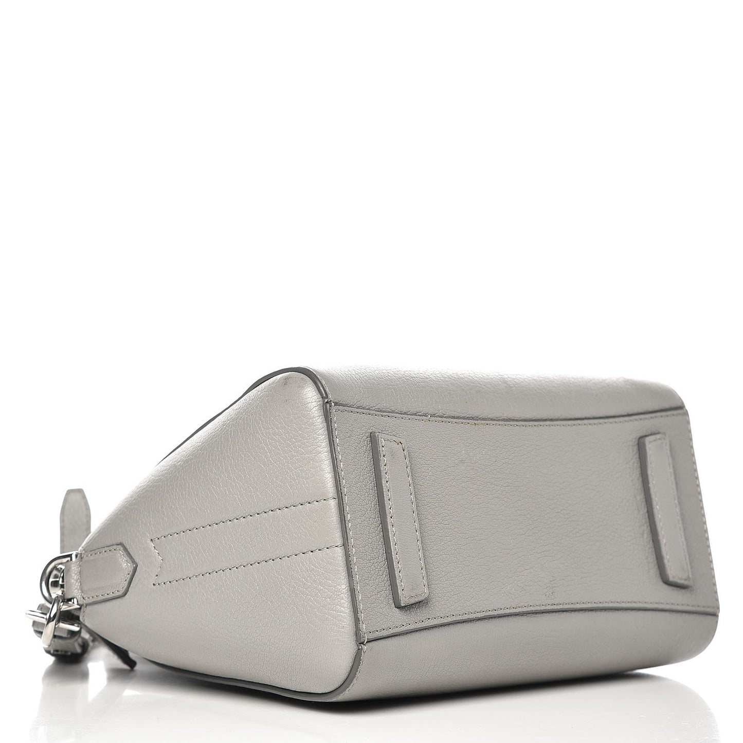 Sugar Goatskin Mini Antigona Pearl Grey