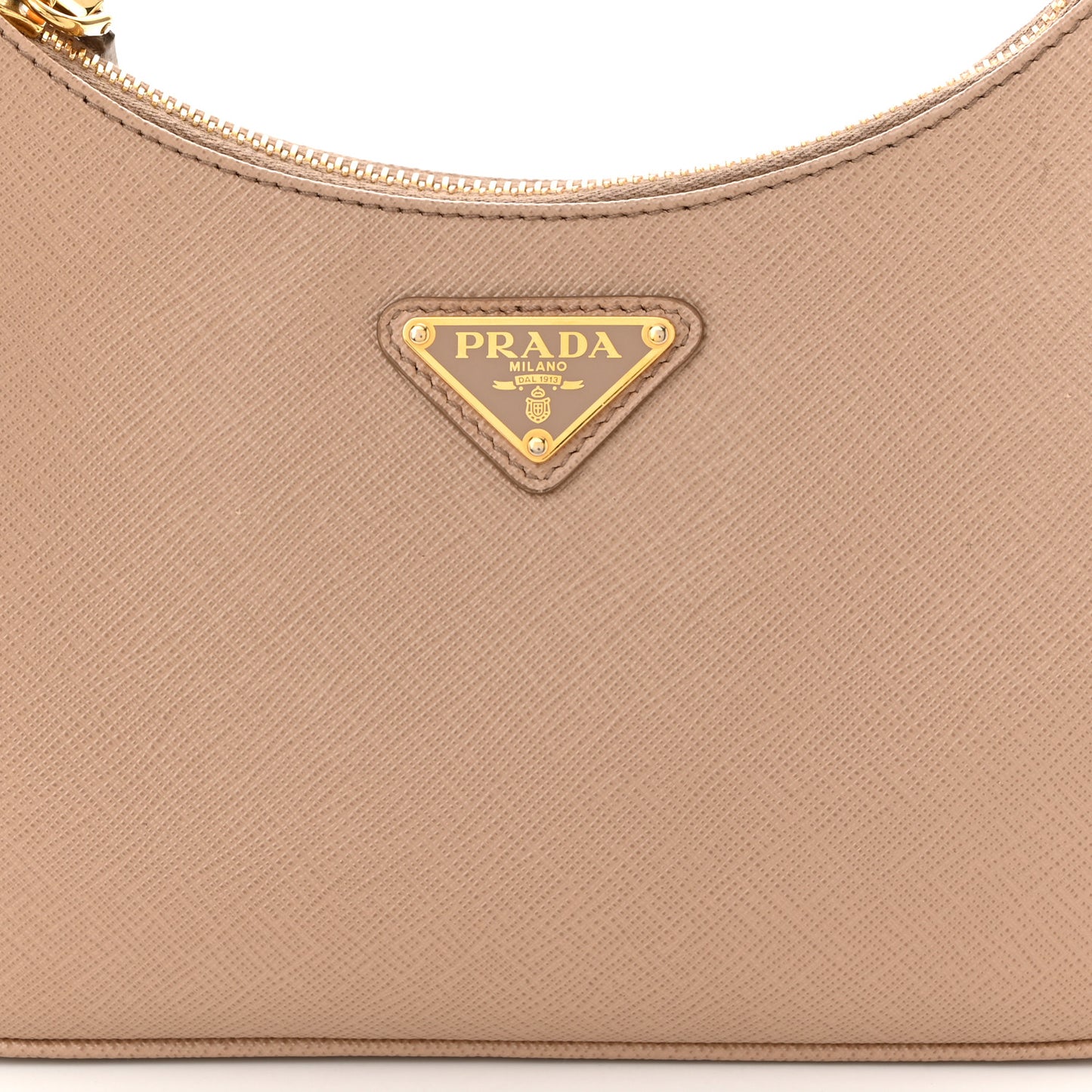 Saffiano Lux Re-Edition Mini Shoulder Bag Cammeo