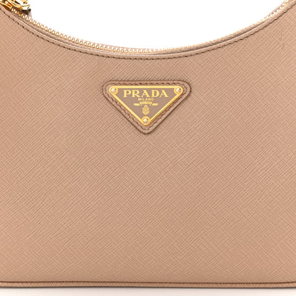 Prada Saffiano Lux Re-Edition Mini Shoulder Bag Cammeo 9 of 11