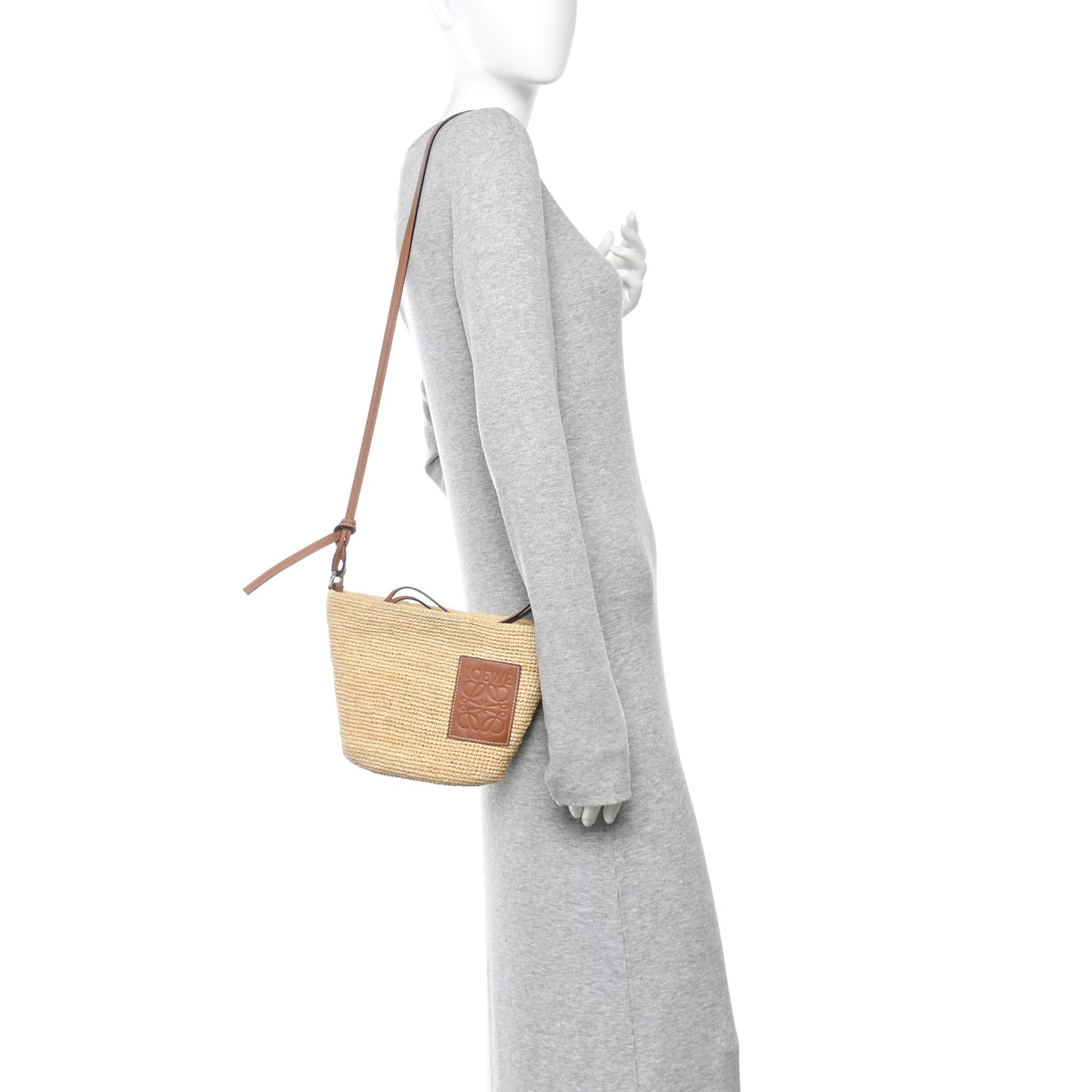 Calfskin Raffia Paulas Ibiza Pochette Bag Natural Tan