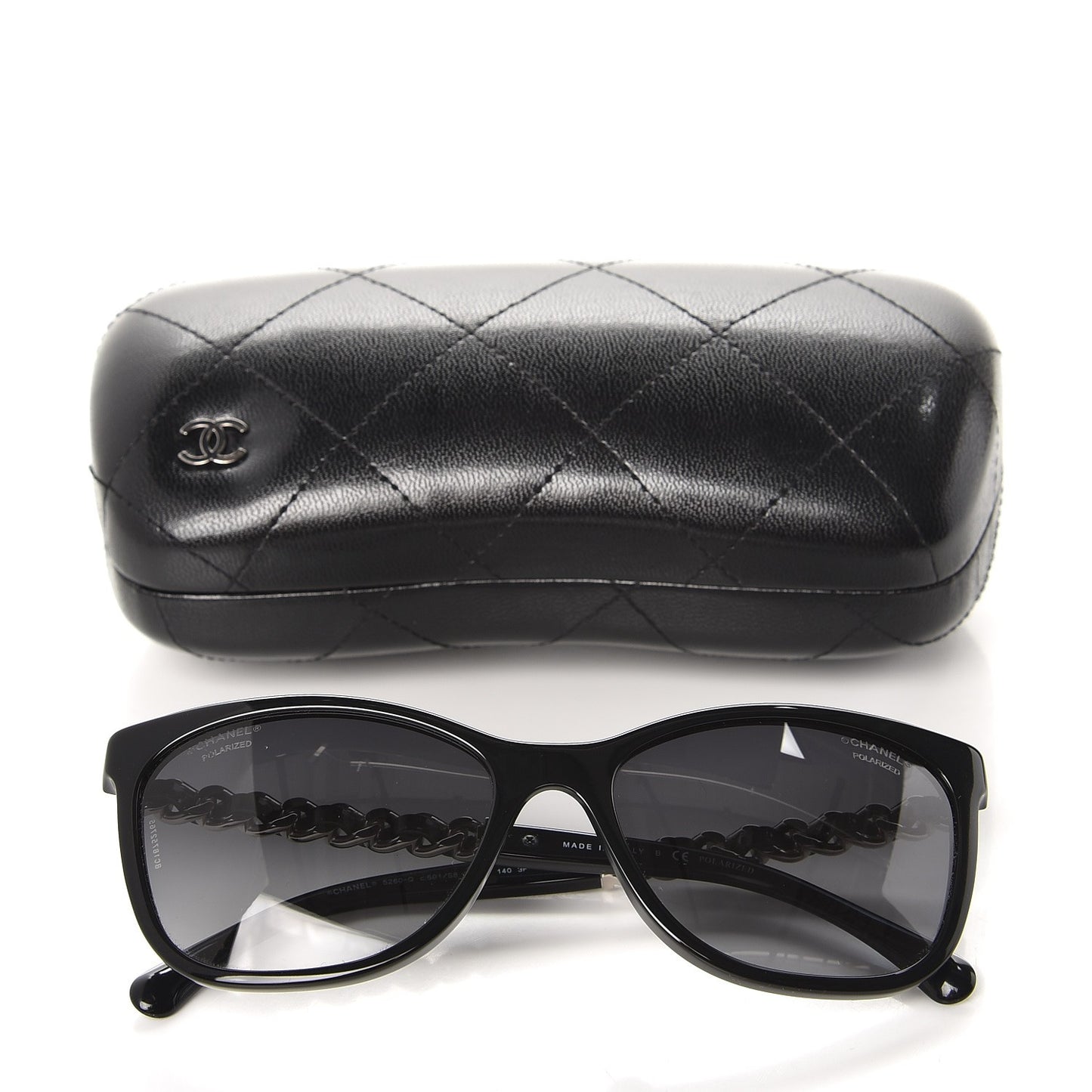 Cat Eye Chain Polarized Sunglasses 5260-Q Black