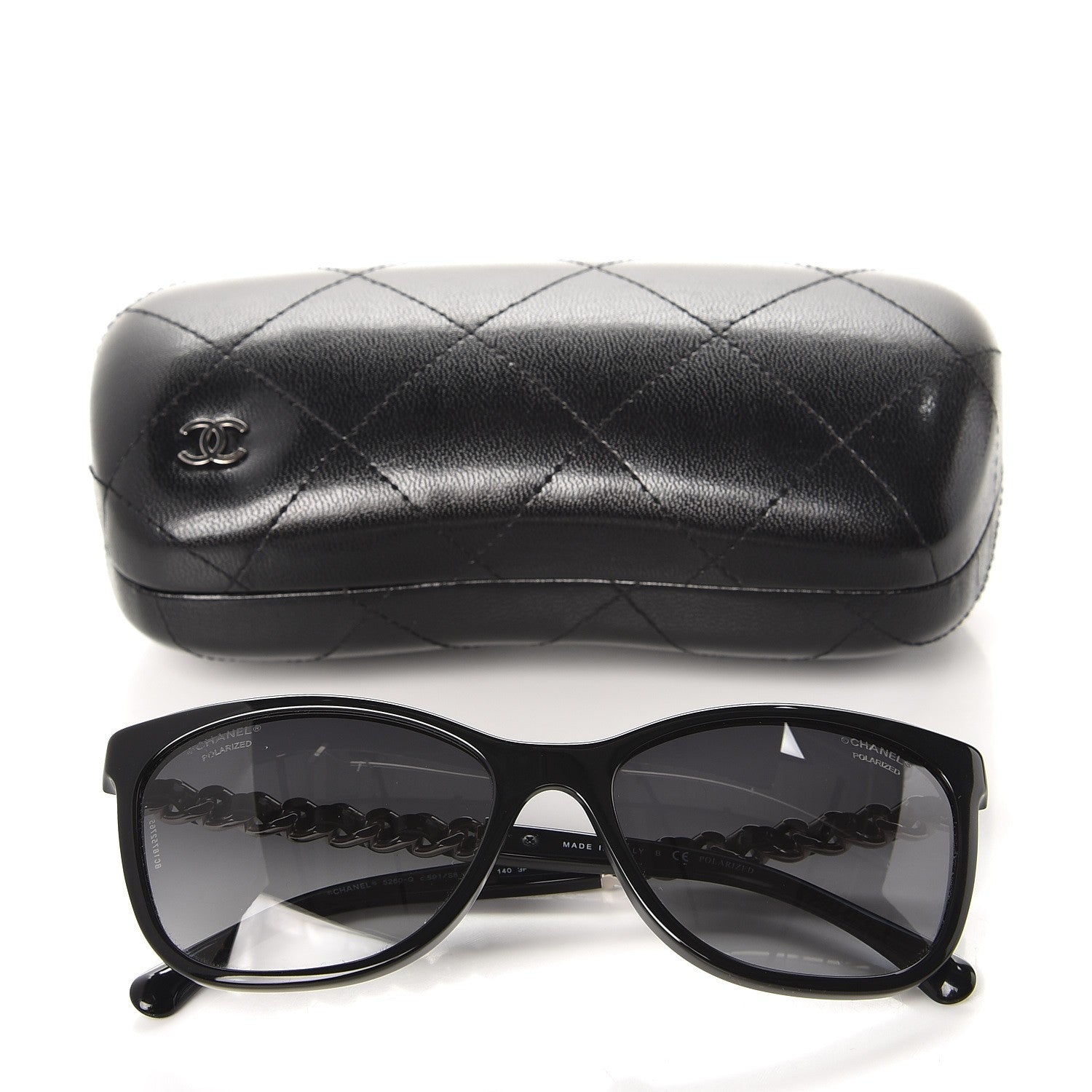 Chanel Cat Eye Chain Polarized Sunglasses 5260-Q Black 9 of 9