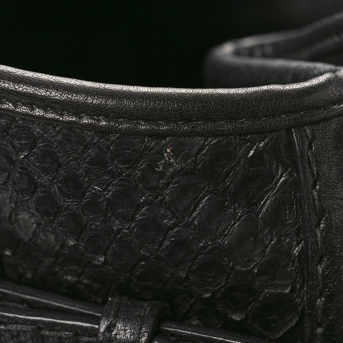 Snakeskin Large GG Running Tote Black