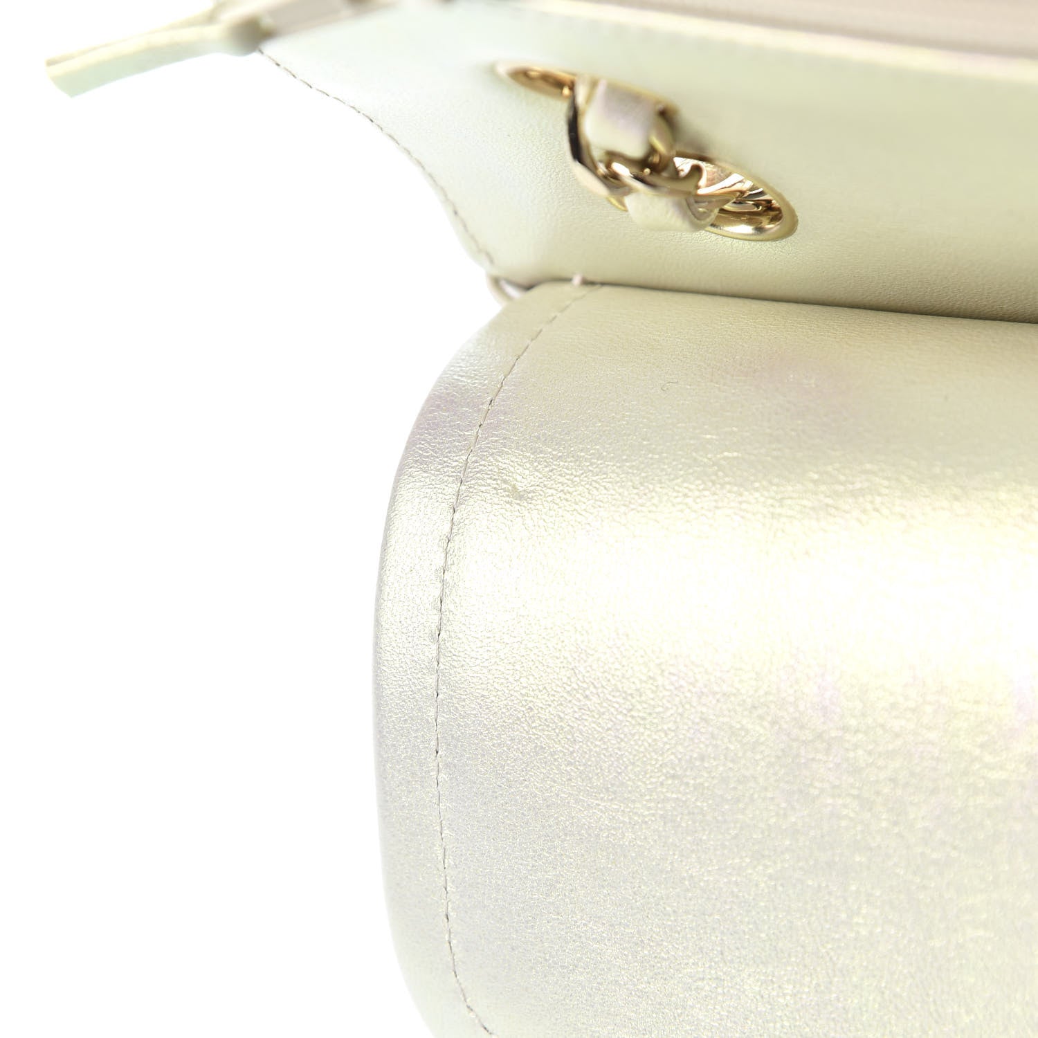 Chanel Iridescent Lambskin Quilted Medium Double Flap Ivory 10 of 12