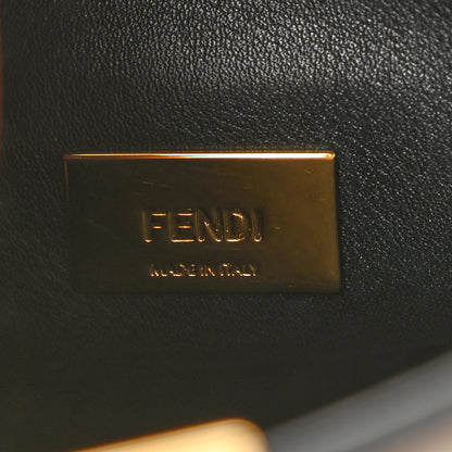Fendi Vitello Tahiti Burro Medium Peekaboo Iconic Essentially Satchel Tortora Black 6 of 8