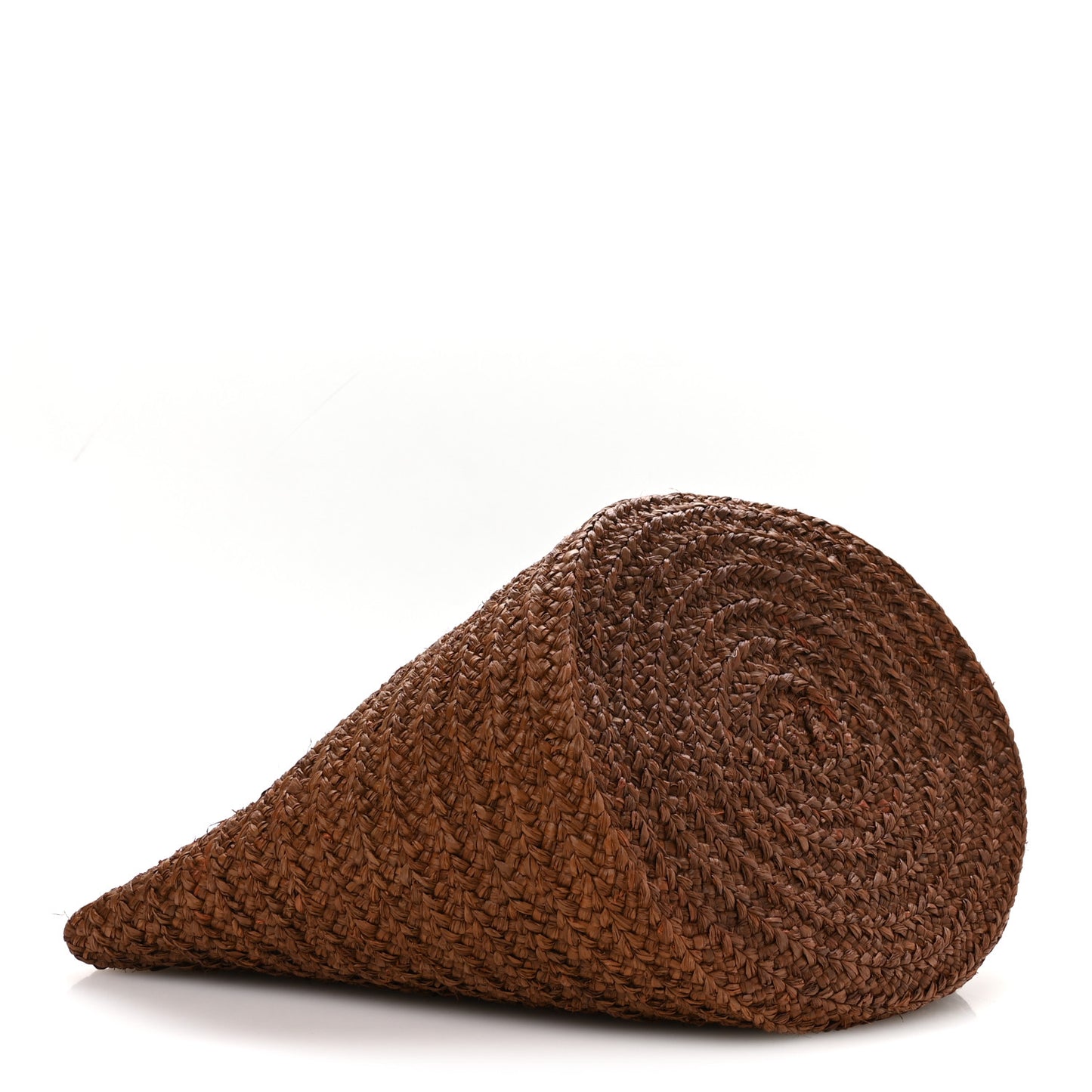 Raffia Calfskin Medium Panier Tote Dark Chocolate