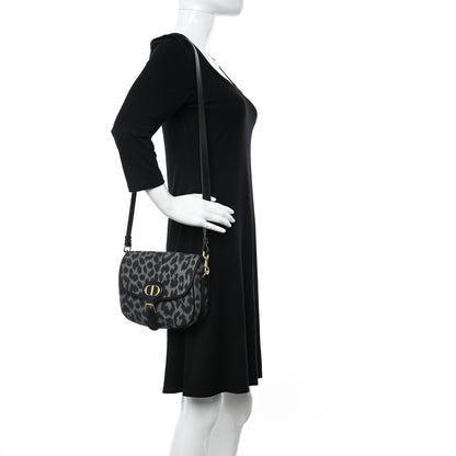 Christian Dior Canvas Mizza Embroidered Medium Bobby Flap Grey Black 2 of 9
