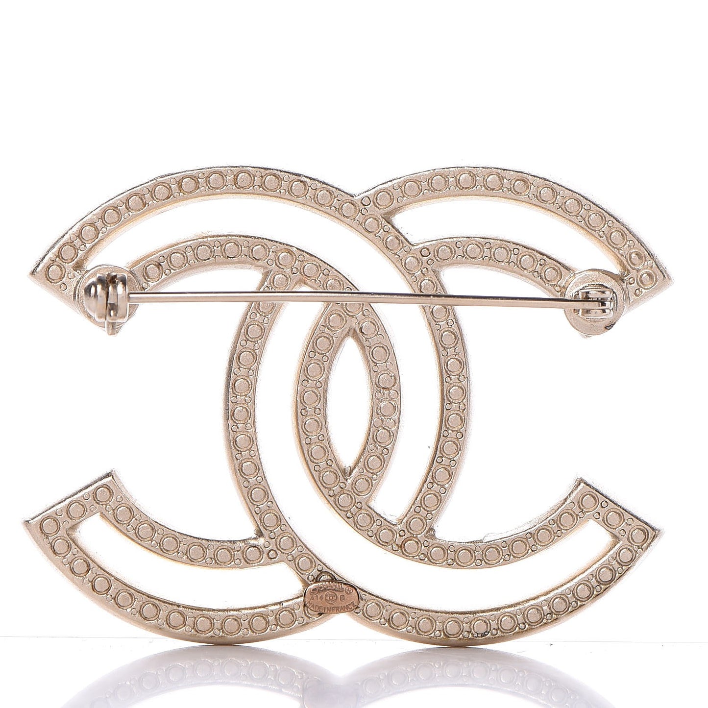 Crystal CC Brooch Gold