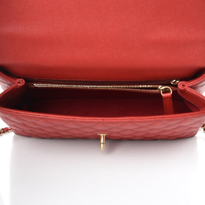 Chanel Caviar Lizard Quilted Small Coco Handle Flap Red 6 of 10
