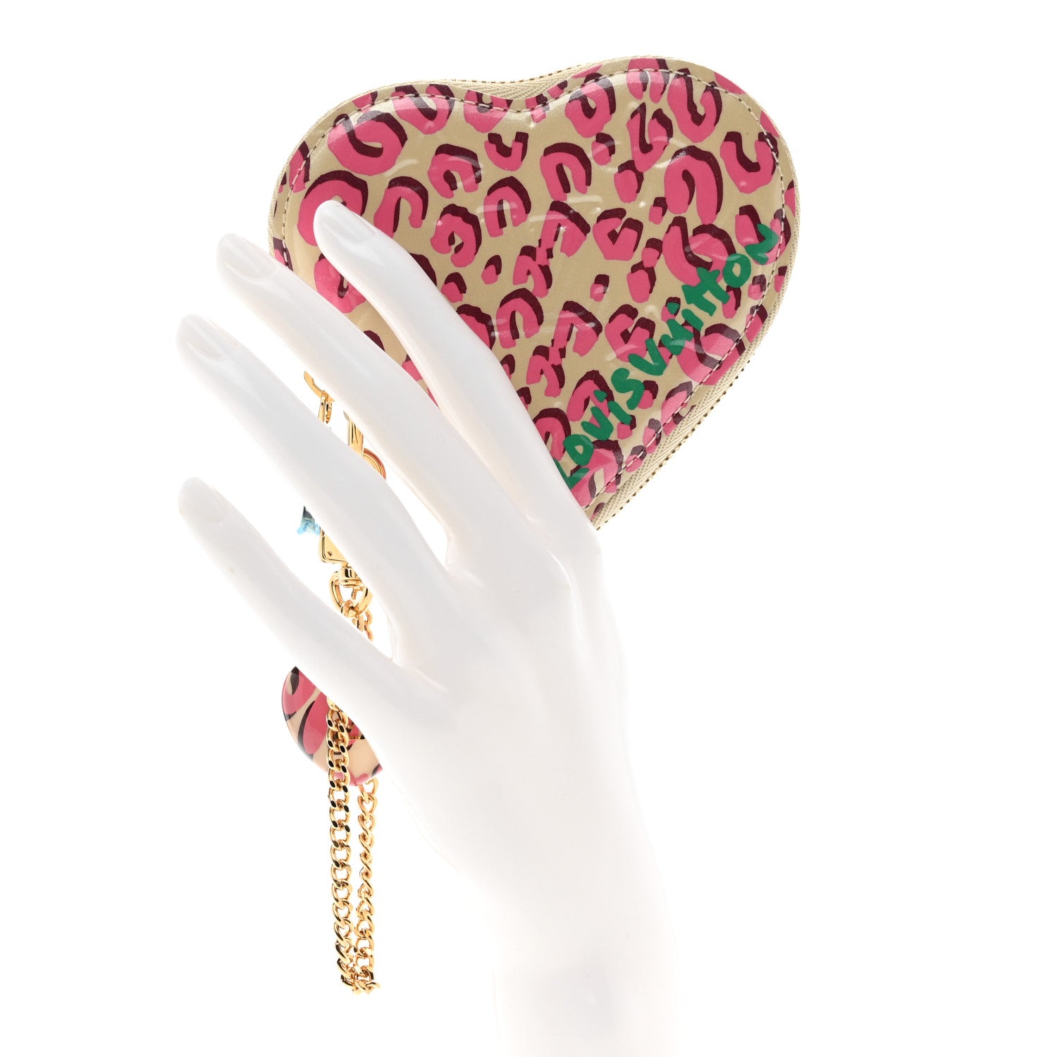 Louis Vuitton Vernis Leopard Coeur Heart Coin Purse Blanc Corail 2 of 6