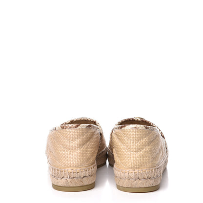 Gucci Straw Elaphe Matelasse GG Marmont Espadrilles 38 Natural Cream Brown 7 of 11