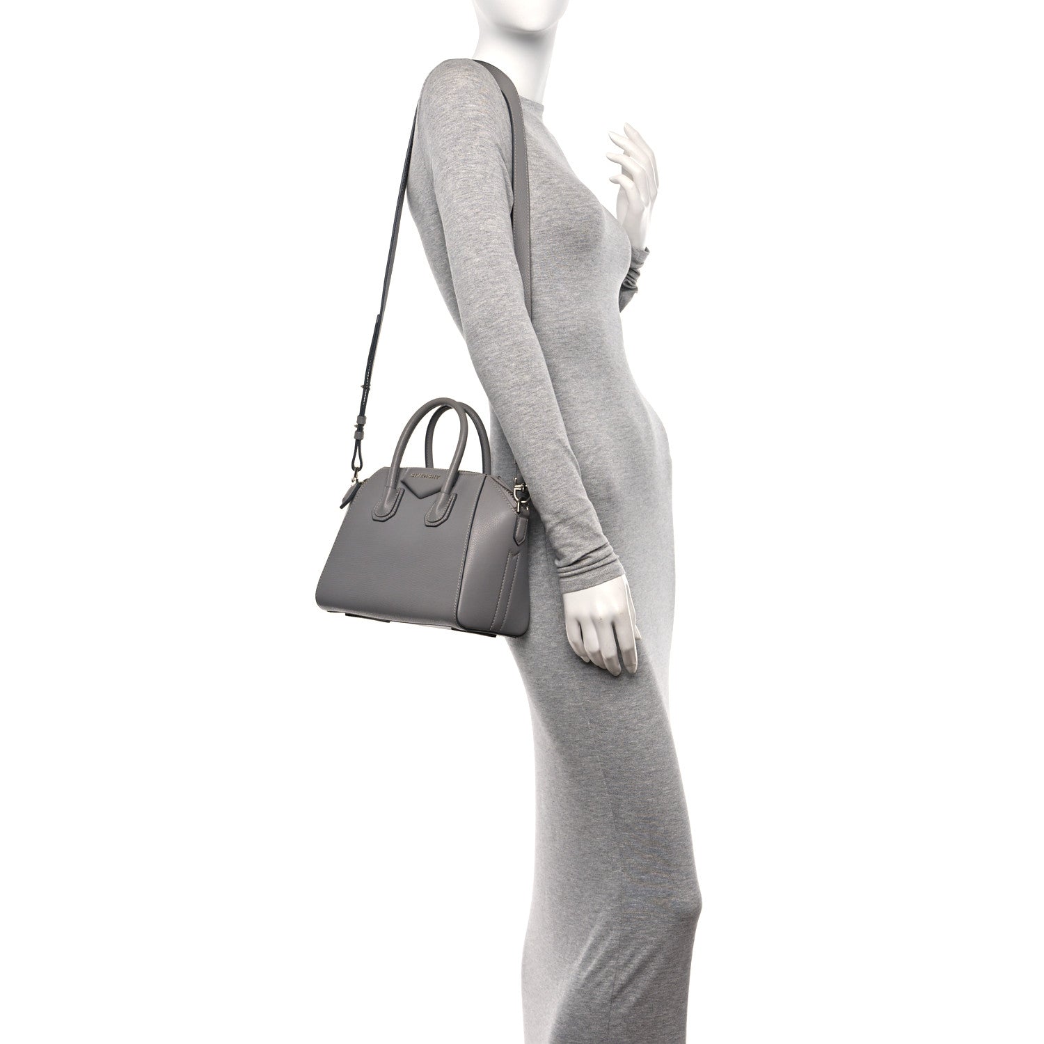 Givenchy Sugar Goatskin Mini Antigona Pearl Grey 2 of 13