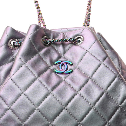 Chanel Iridescent Aged Calfskin Quilted Gabrielle Backpack Light Purple 8 of 10