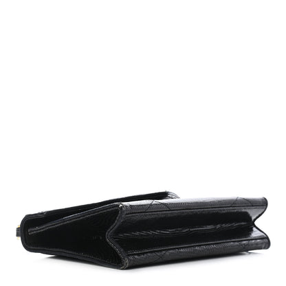 Chanel Lizard Quilted CC Single Flap Bag Black 3 of 12
