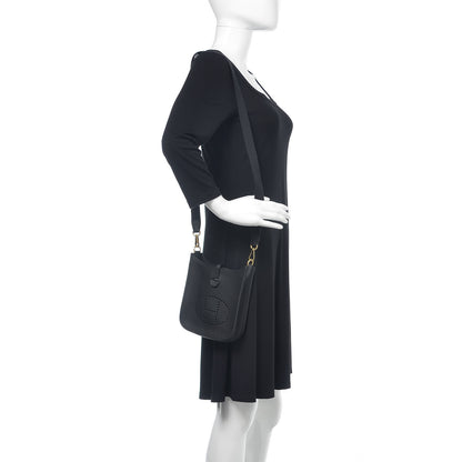 Hermes Taurillon Clemence Evelyne TPM Black 2 of 11