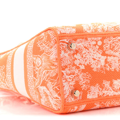 Christian Dior Canvas Toile De Jouy Reverse Embroidered Medium Lady D-Lite Fluorescent Orange 9 of 10