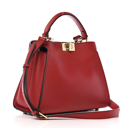 Fendi Vitello Tahiti Burro Bi-Color Medium Peekaboo Iconic Essentially Satchel Fragola Orzo 3 of 8