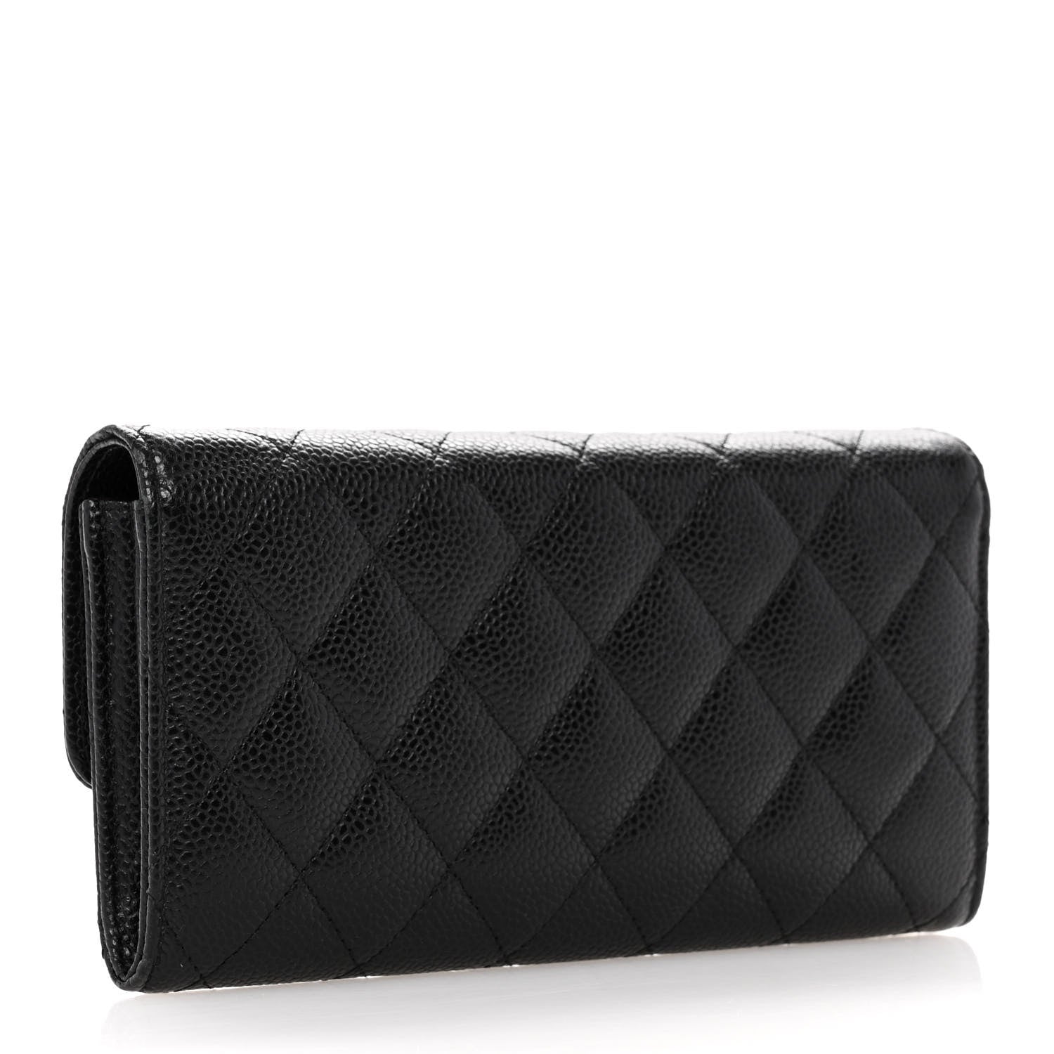 Chanel Caviar Quilted Large Gusset Flap Wallet Black 3 of 14
