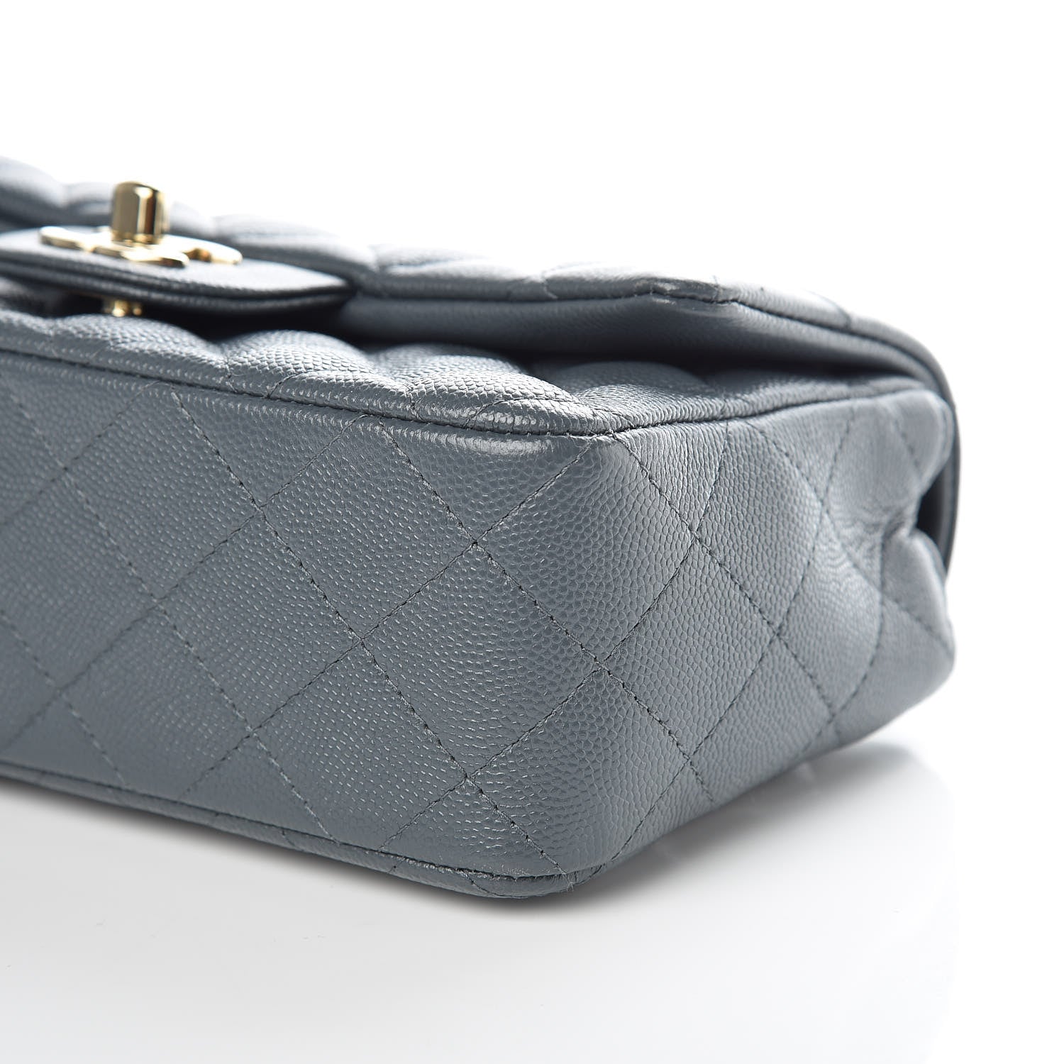 Chanel Caviar Quilted Mini Rectangular Flap Dark Grey 9 of 11