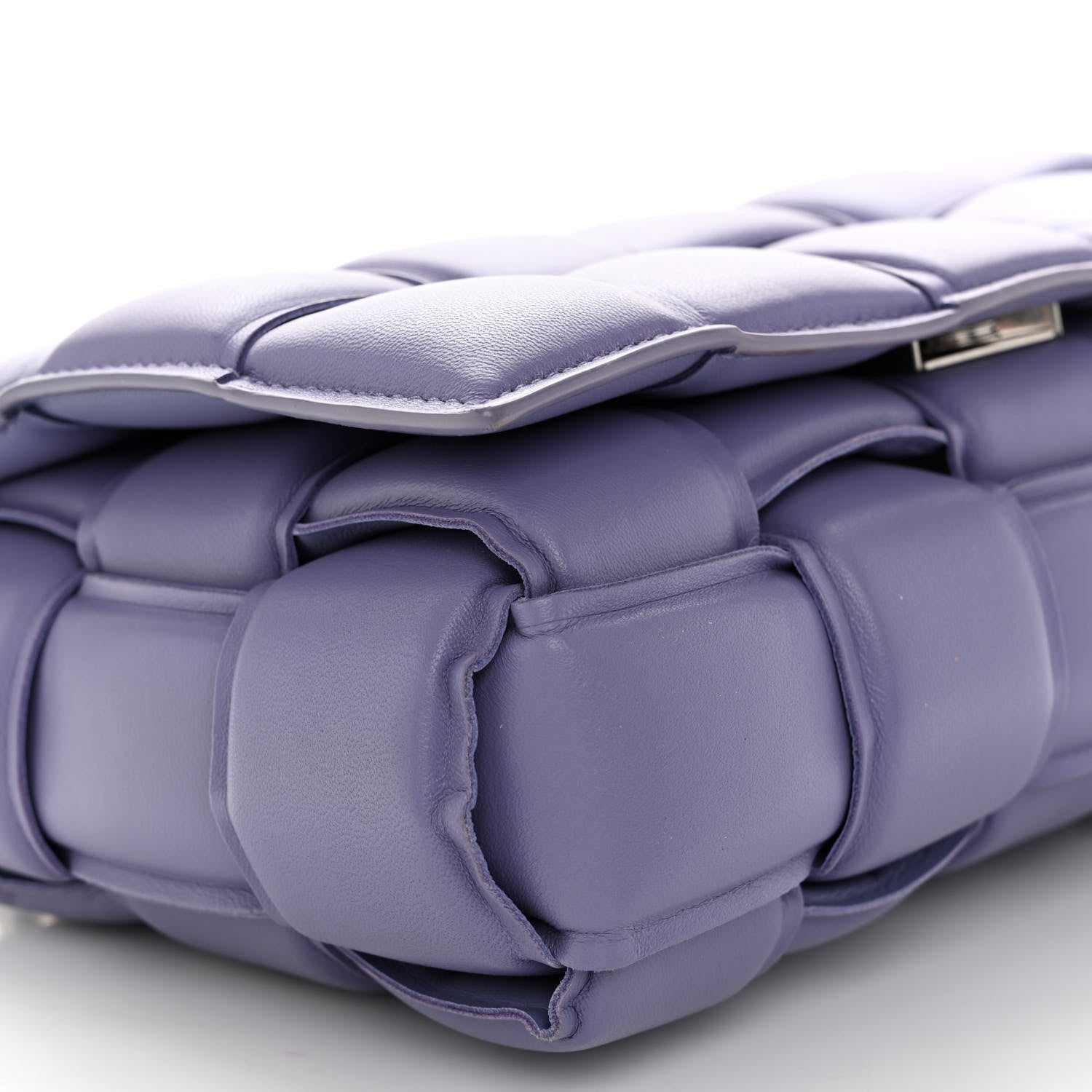 Bottega Veneta Lambskin Maxi Intreccio Padded Chain Cassette Crossbody Bag Lavender 8 of 10