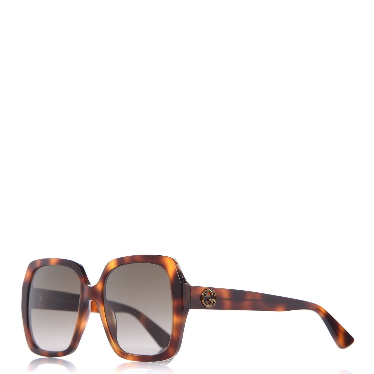 Gucci Acetate Square Frame GG0096S Sunglasses Tortoise 1 of 6