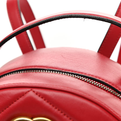 Gucci Calfskin Matelasse GG Marmont Dome Backpack Hibiscus Red 11 of 12