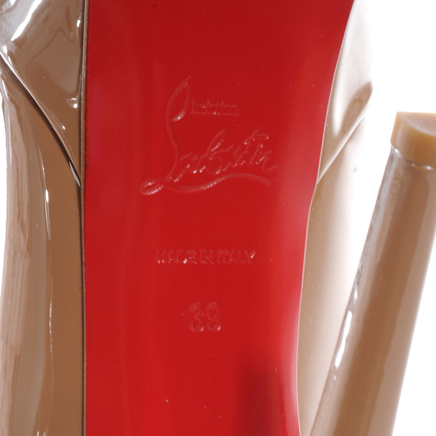 Christian Louboutin Patent Bianca 140 Pumps 39 Camel 6 of 8
