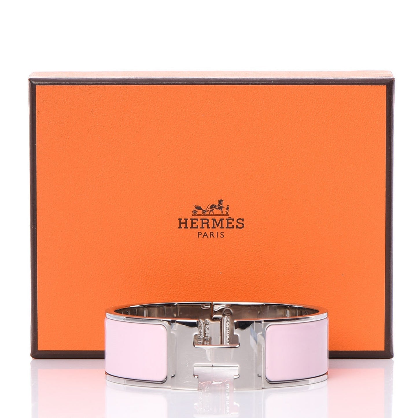Enamel Wide Clic Clac H Bracelet PM Rose Nacarat