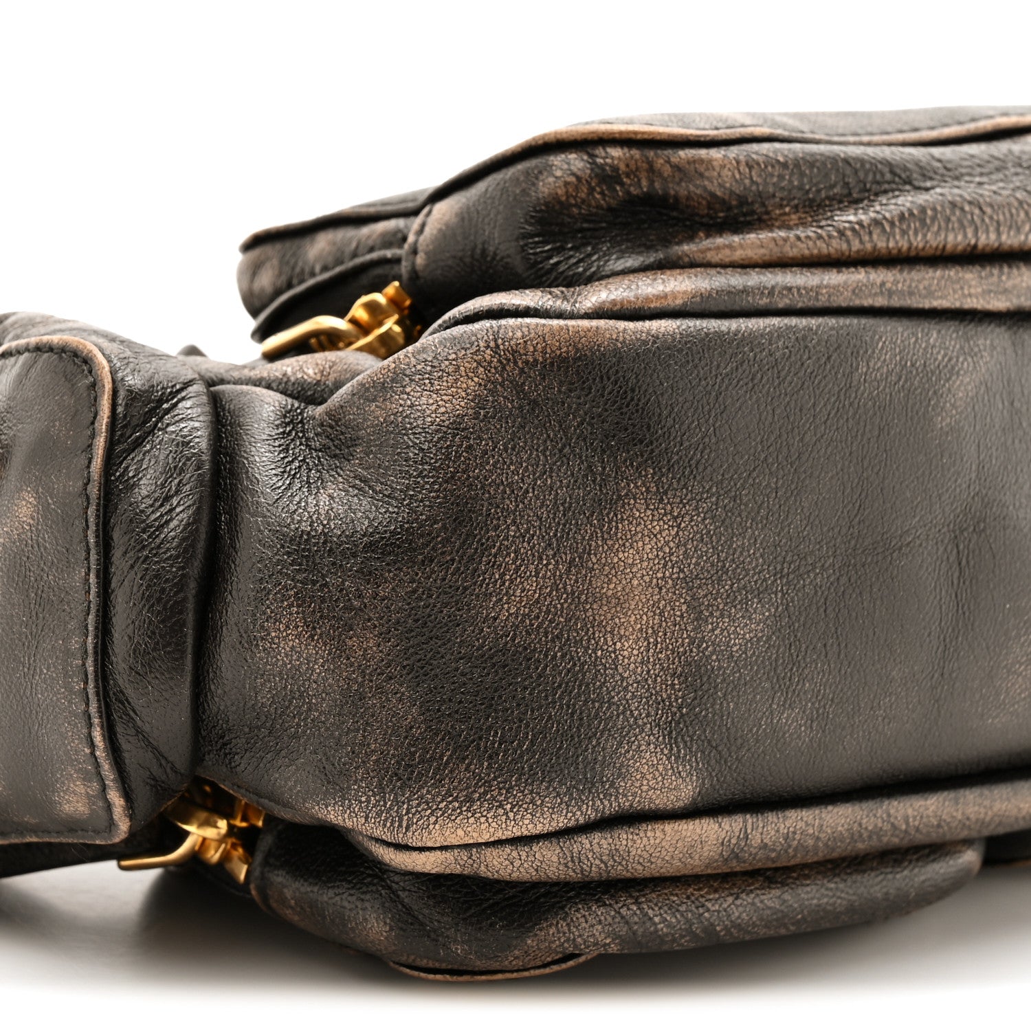 Miu Miu Distressed Nappa Pocket Bag  Sand Coffee 9 of 9