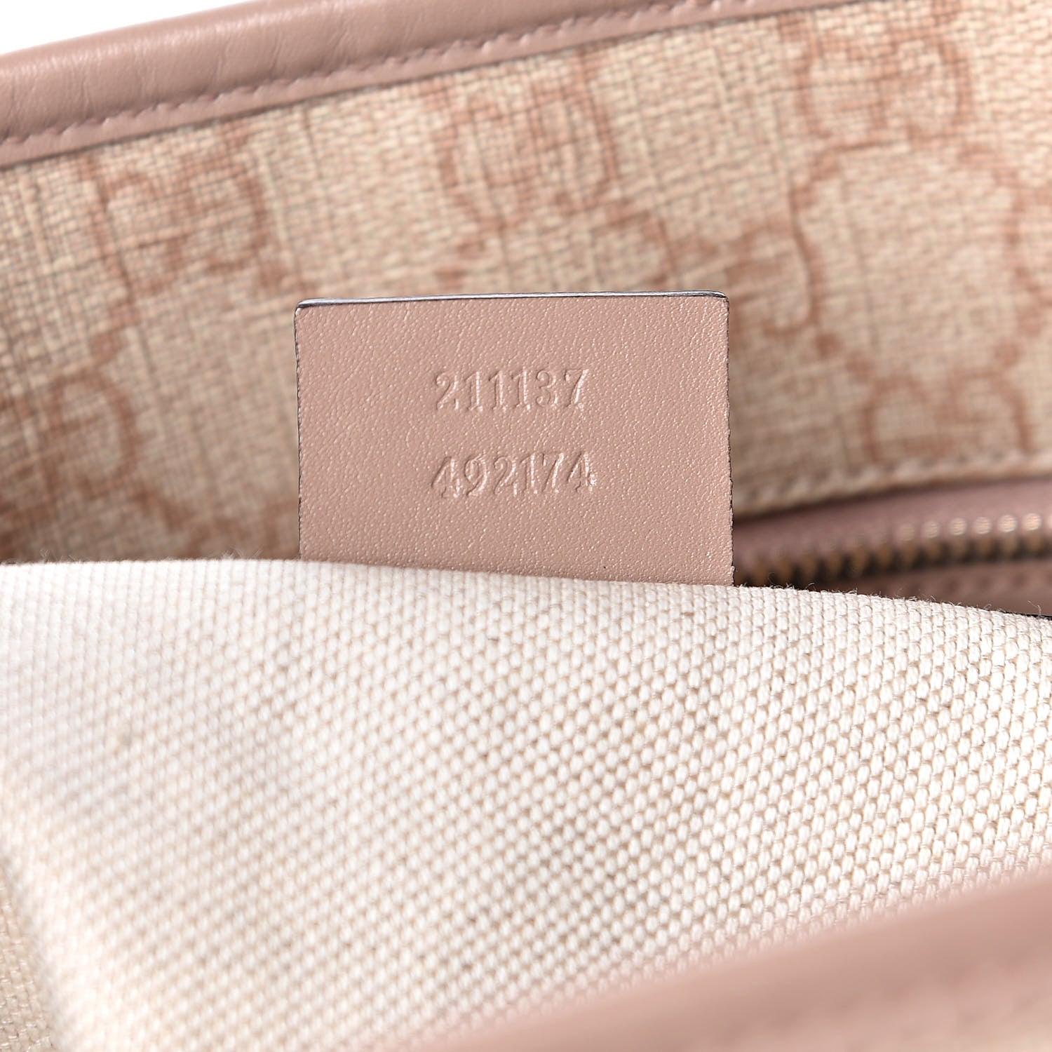 Gucci GG Supreme Monogram Medium Zippered Shopping Tote Winter Rose 8 of 13