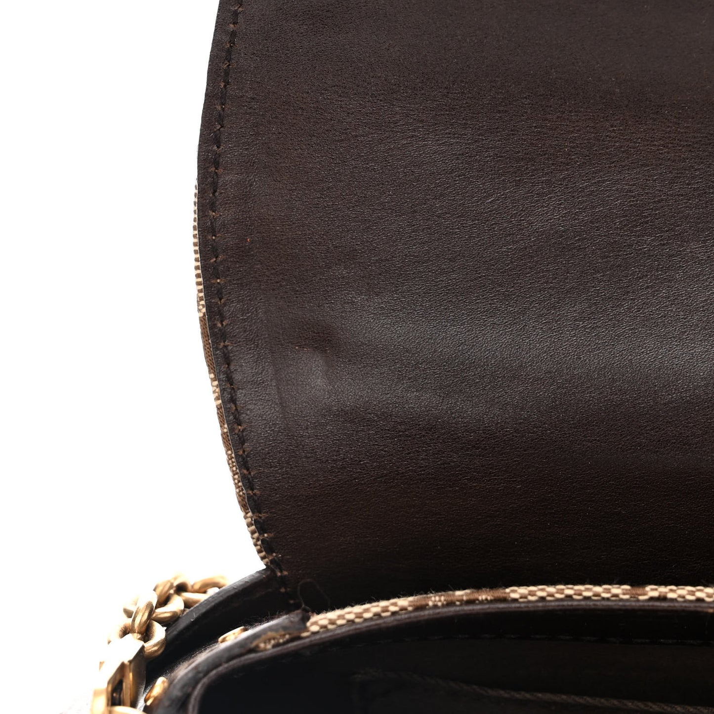 Monogram Studded Horsebit Clutch Dark Brown