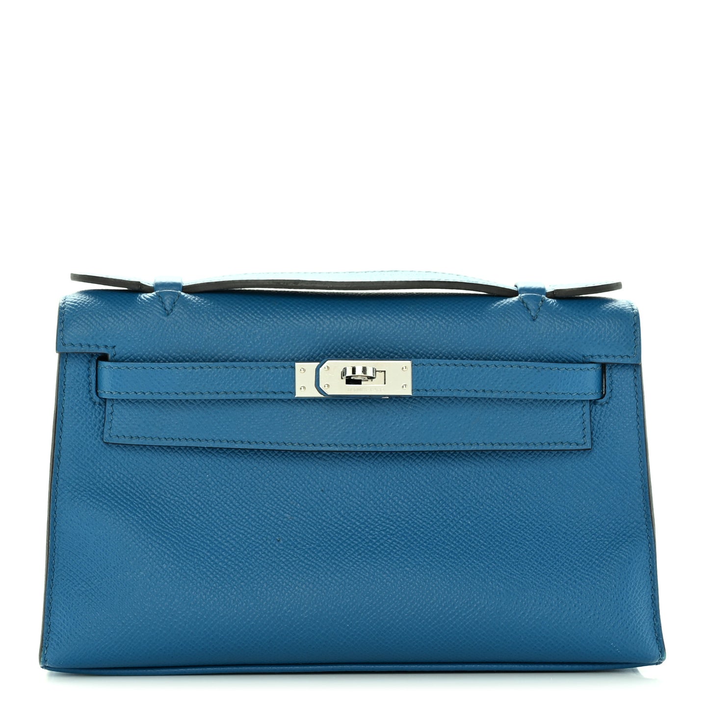 Epsom Kelly Pochette Clutch Bleu Izmir