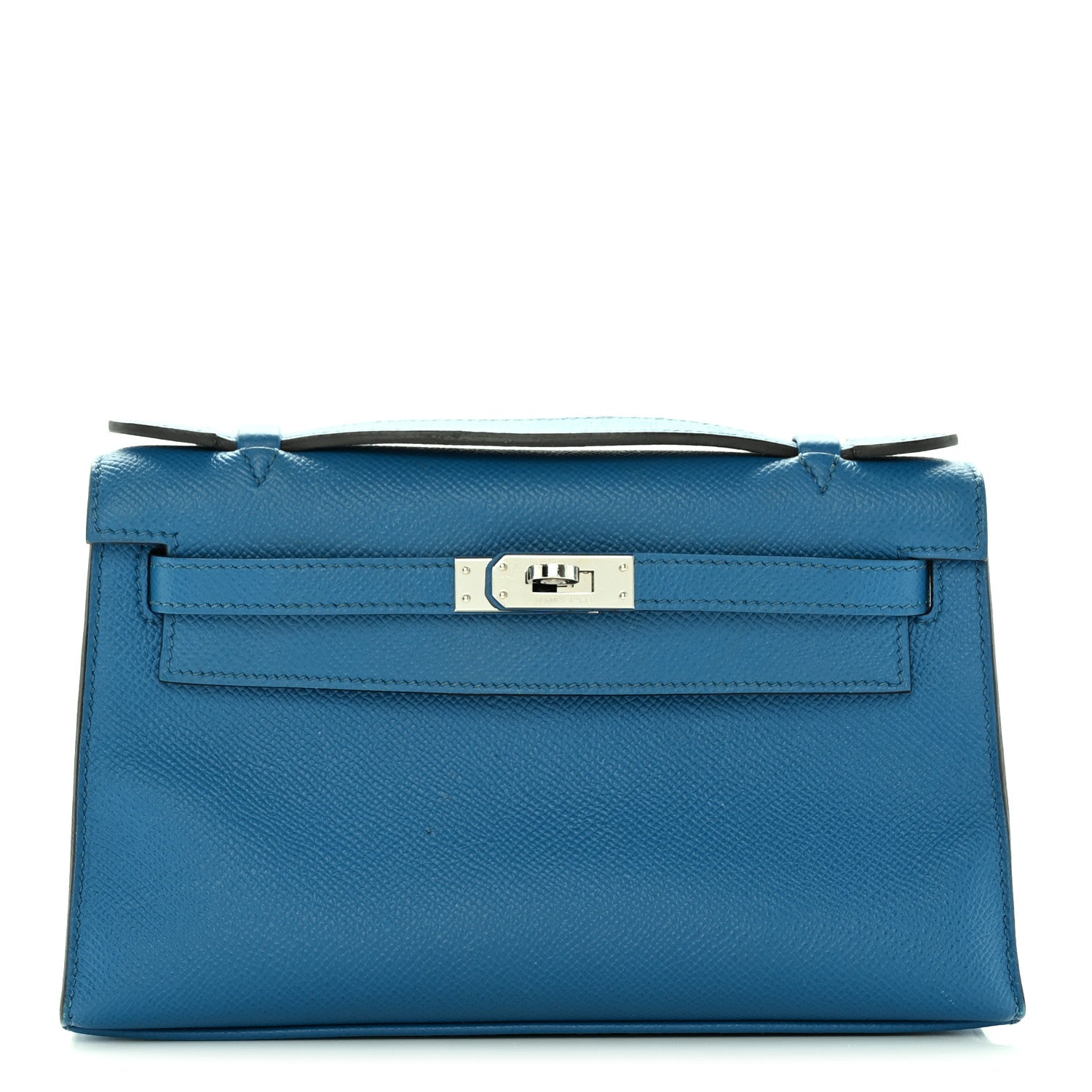 Hermes Epsom Kelly Pochette Clutch Bleu Izmir 1 of 19