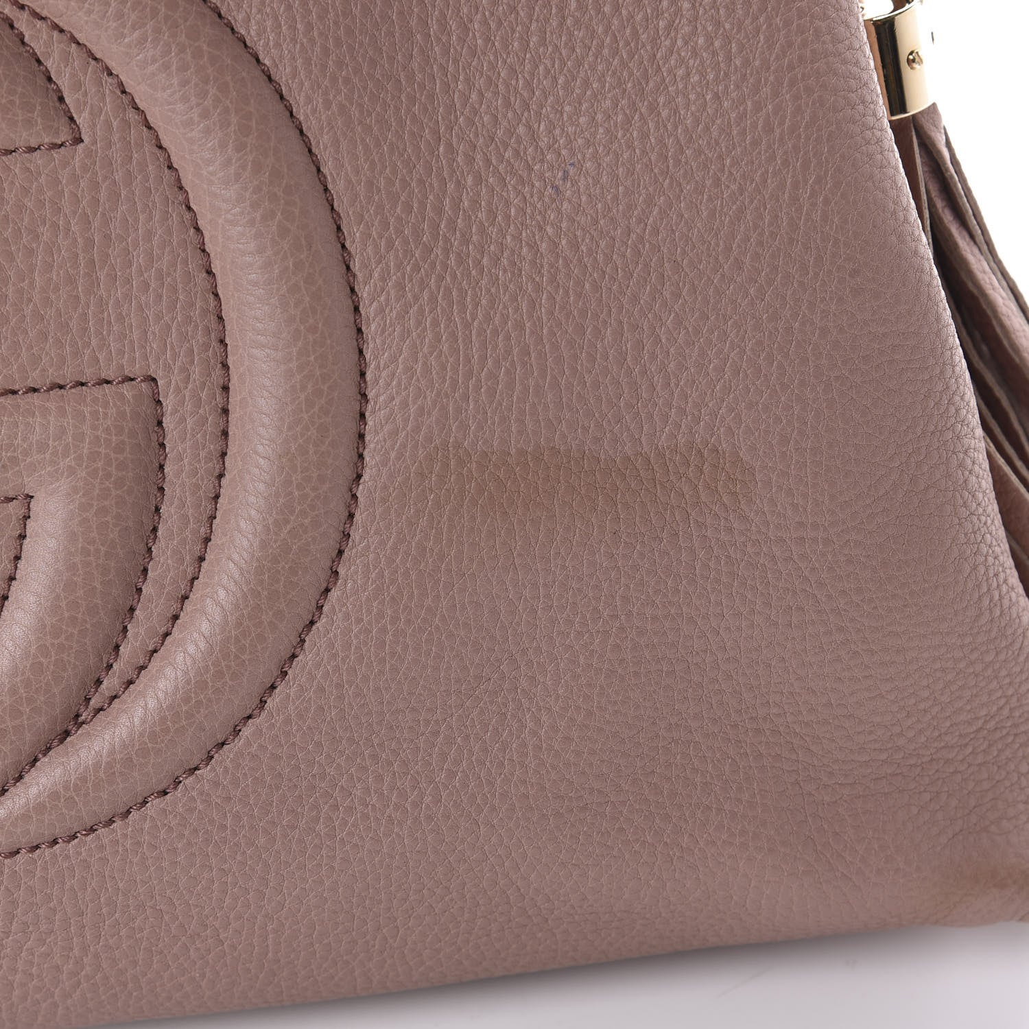 Gucci Pebbled Calfskin Medium Soho Chain Shoulder Bag Dark Cipria 12 of 12