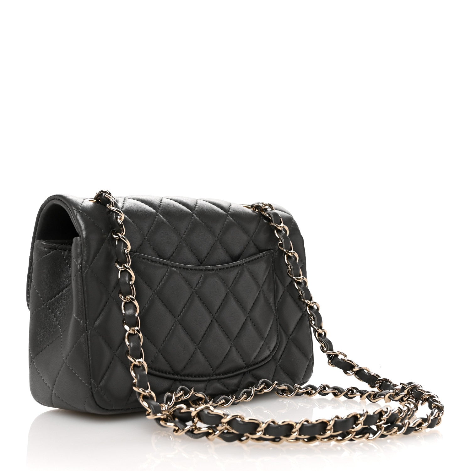 Chanel Lambskin Quilted Mini Rectangular Flap Dark Grey 3 of 11