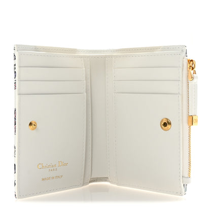Christian Dior Calfskin Butterfly Printed Caro Medium Wallet White Multicolor 5 of 8
