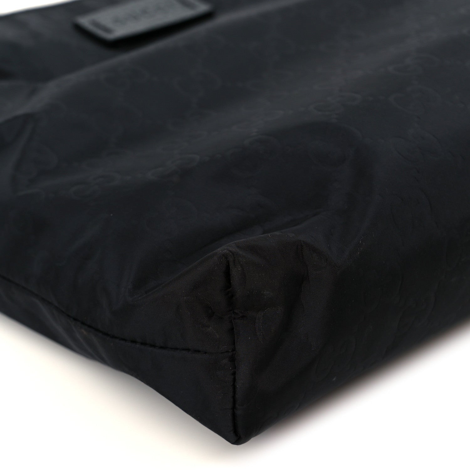 Gucci Nylon Monogram Dollar Calfskin Flat Messenger Bag Black 9 of 11