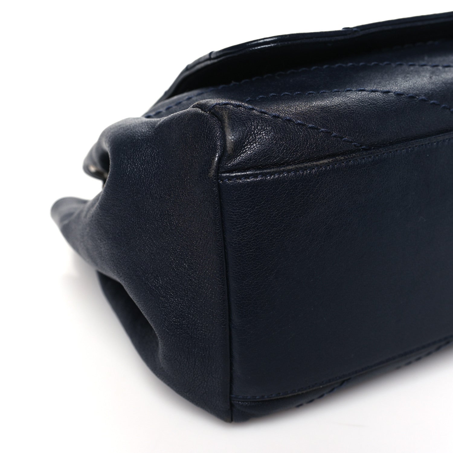 Saint Laurent Vintage Lambskin Chevron Monogram Small Nolita Blue 10 of 11