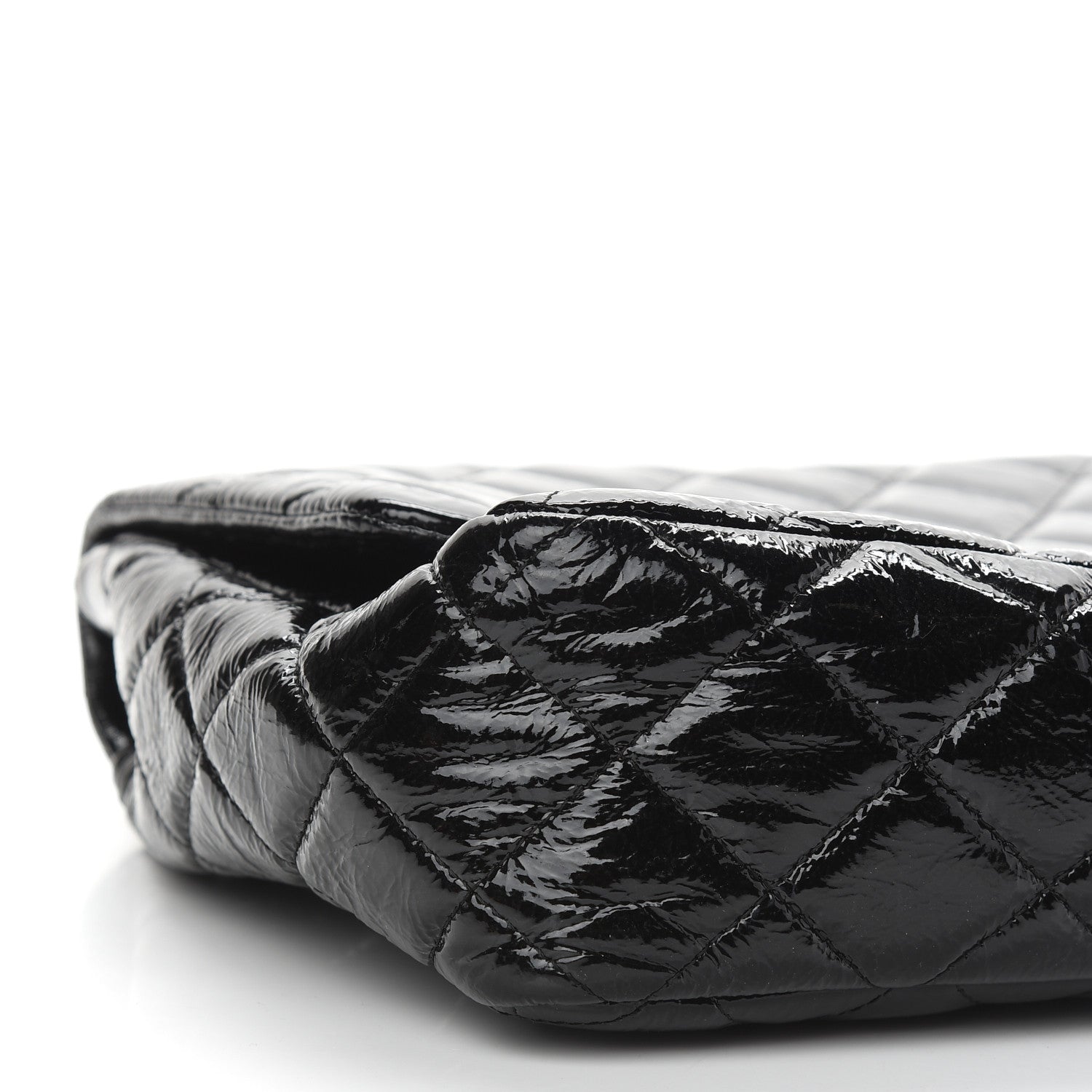 Chanel Crinkled Patent Quilted Jumbo Single Flap Black 8 of 9