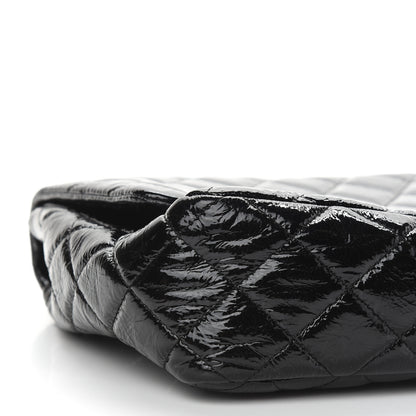 Chanel Crinkled Patent Quilted Jumbo Single Flap Black 8 of 9